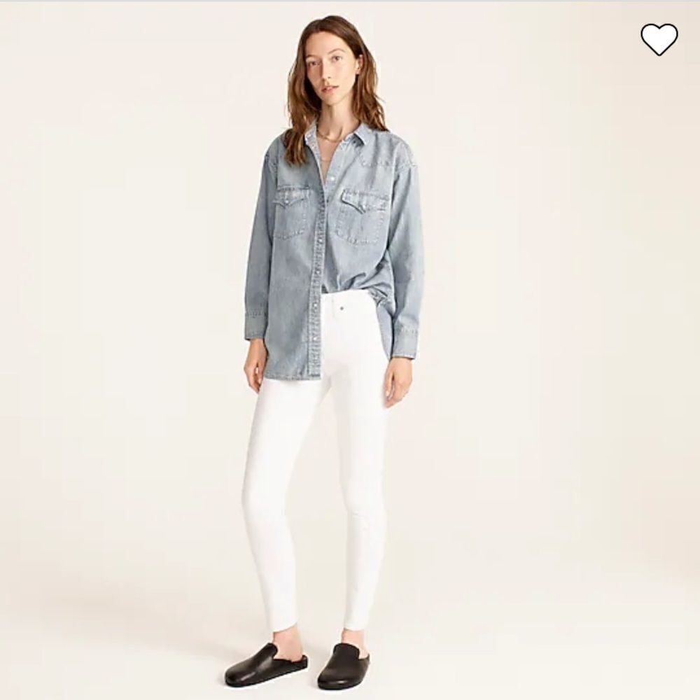 J. Crew Petite 9" high-rise toothpick jean in white Item E2268* - Picture 6 of 8